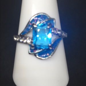 Blue Sapphire & Opal  Ring